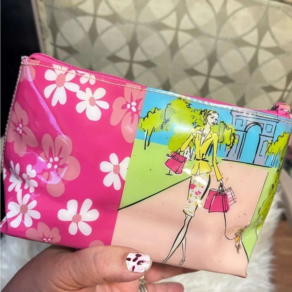 frankie johnnie summer zip pouch flower style Make Up bag